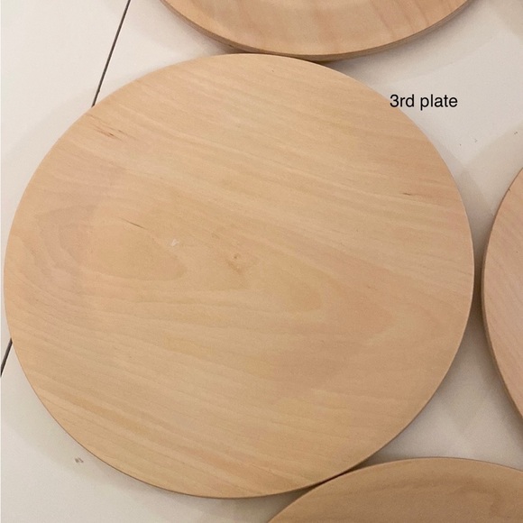 White birch wood plates, set of 5 (#A) - Picture 8 of 10